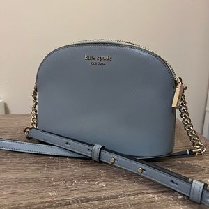 Kate Spade Light Blue Leather Sylvia Dome Small Crossbody Purse